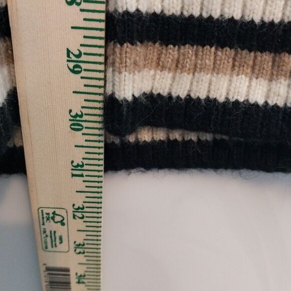 New Design 365 Horizontal Stripe Sweater Plus Sz 2X Crew Neck Fuzzy Pullover - Picture 3 of 9